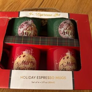 Espresso cups set merry Christmas holiday